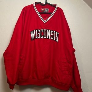 Red Wisconsin Badgers pullover with kangaroo pocket